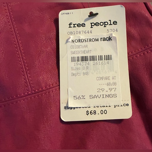 NWT FREE PEOPLE FAUX SUEDE SWEERTHEART PURPLE MINI SKIRT SIZE 8 - Picture 15 of 16